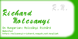 richard molcsanyi business card