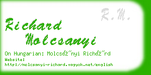 richard molcsanyi business card